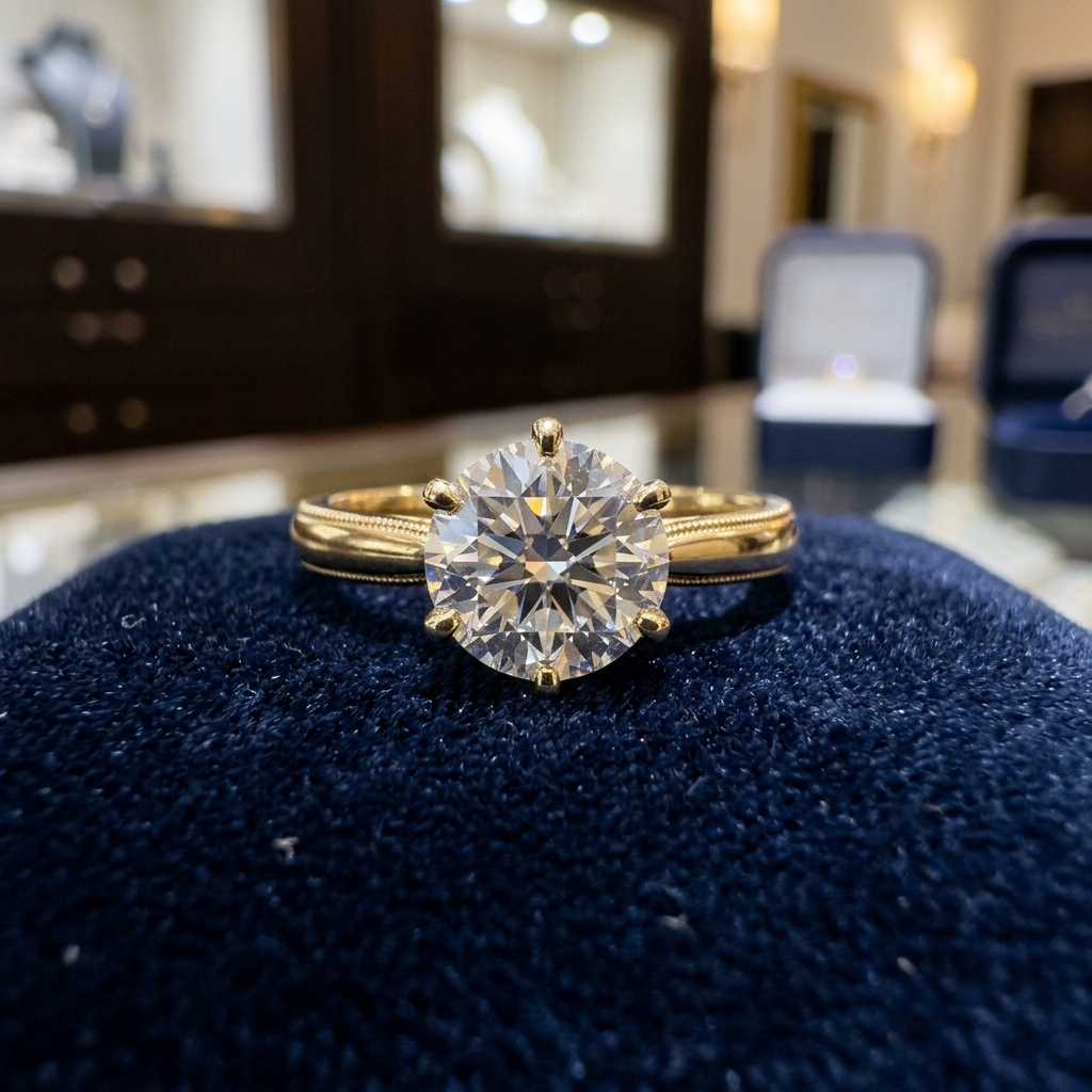 Anel Solitário Diamante